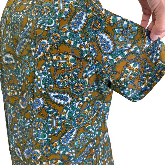 1970s Faux Two-Piece Paisley Dress – Size 12, Lined, Side Zip, Flaws - Picture 14 of 16